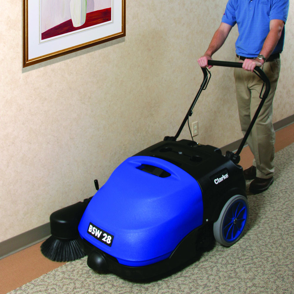 Clarke BSW 28 Sweeper MultiPurpose Walk Behind Floor Sweeper UnoClean