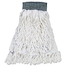 Clean Room Mop Heads, Rayon, Looped-End, White, Medium RCPT300                                           