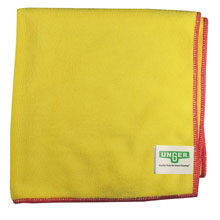 Unger [MF40Y] SmartColor Heavy-Duty Microfiber MicroWipes 4000 - Yellow w/ Red Stripe - 10 Towels