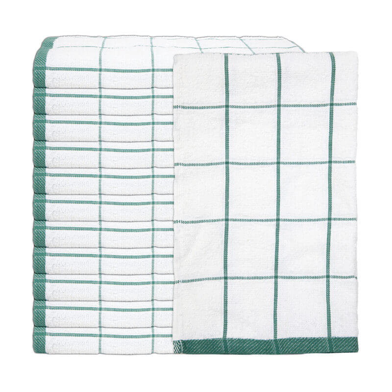 Monarch Brands 15x25 Terry Kitchen Towel - Green (12 Dozen) KT-GREEN