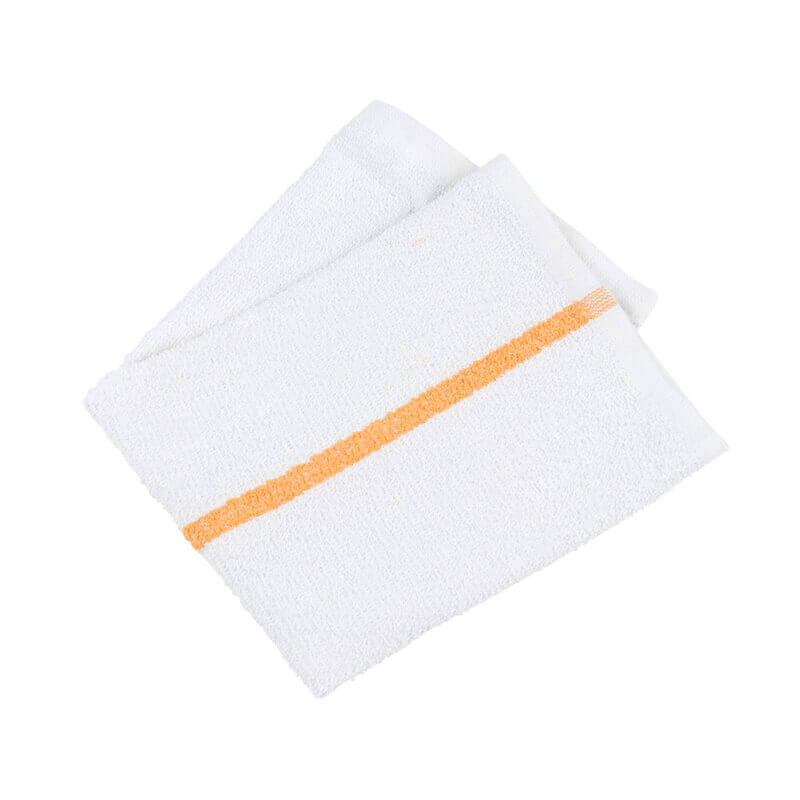 (60) Monarch Brands 16x19 Qwick Wick Terry Towel Bar Mop 30 oz - Gold Stripe  N030-G65-5DZ