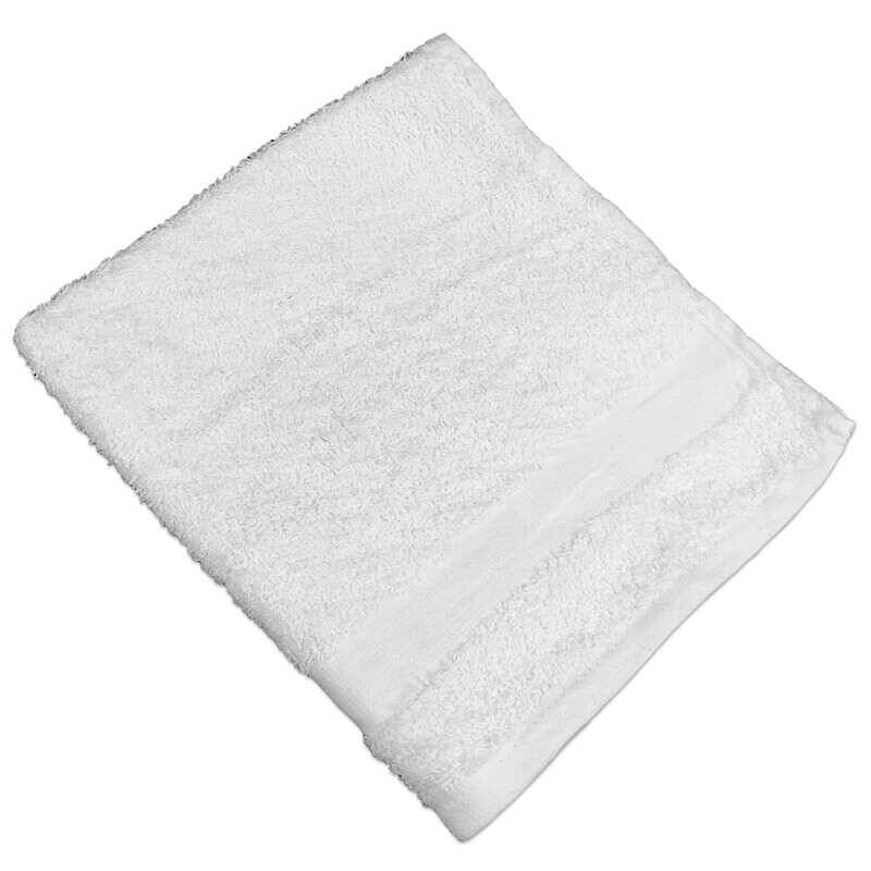 (600) Monarch Brands 16x27 Plus Crescent 3LB Hand Towel - White  PLUS-1627-3