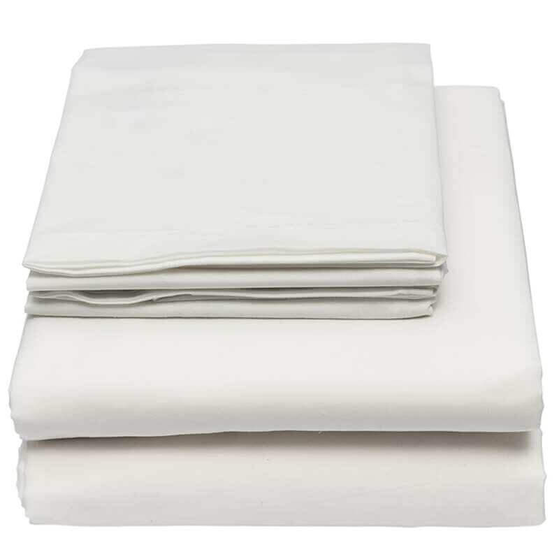 (24) Monarch Brands 54x80x12 Lulworth 180 Twin Fitted Bed Sheet - White  T180-548012