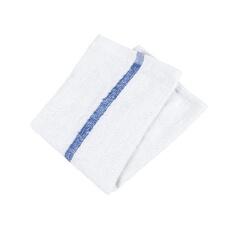 (60) Monarch Brands 16x19 Qwick Wick Terry Towel Bar Mop 30 oz - Blue Stripe  N030-W65-5DZ