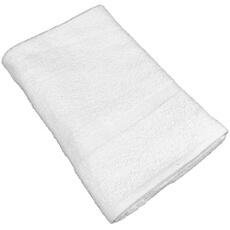(100) Monarch Brands 24x48 Plus Crescent 8LB Bath Towel - White PLUS-2448-8