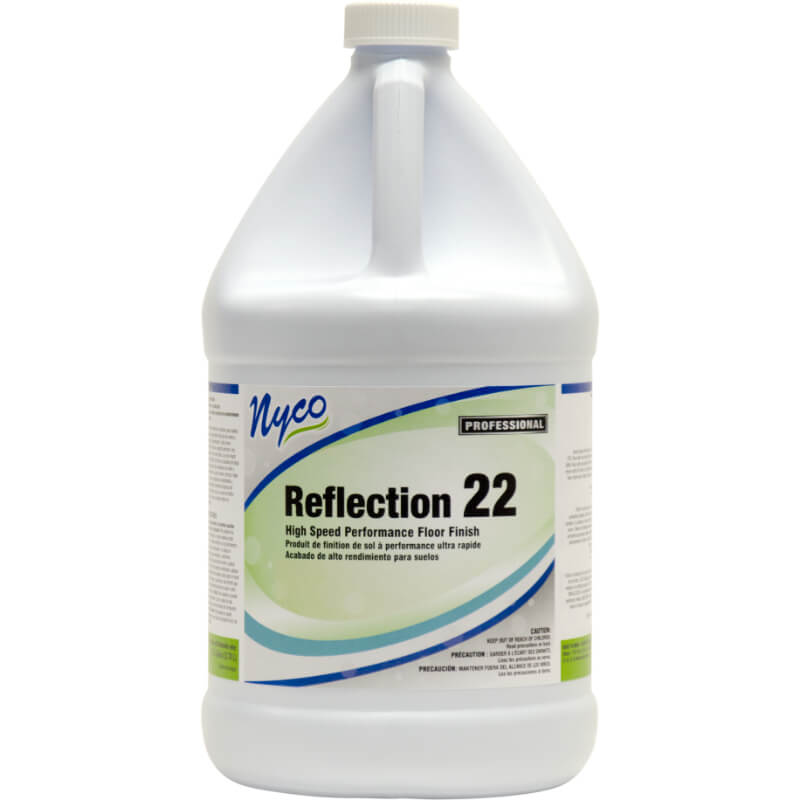 (4) Nyco Reflection 22 High Speed Performance Floor Finish 128 oz Acrylic Scented - Opaque White NL151-G4