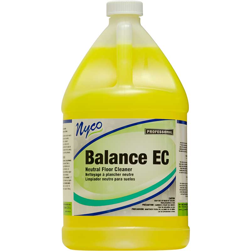 (4) Nyco Balance EC Neutral Floor Cleaner 128 oz Citrus Scented - Yellow NL158-G4