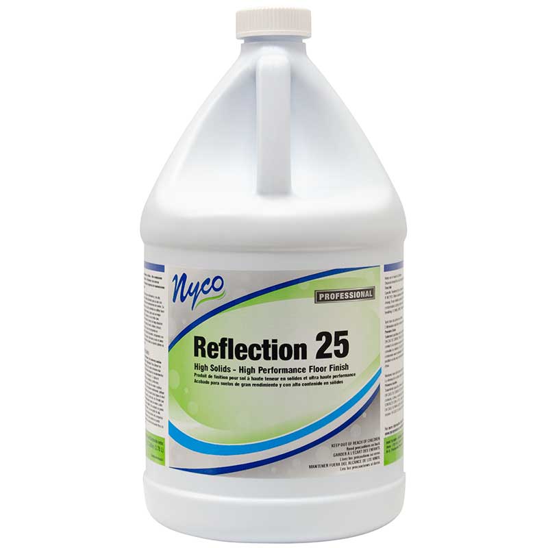 (4) Nyco Reflection 25 High Solids - High Performance Floor Finish 48 oz Acrylic Scented - Opaque White NL165-G4