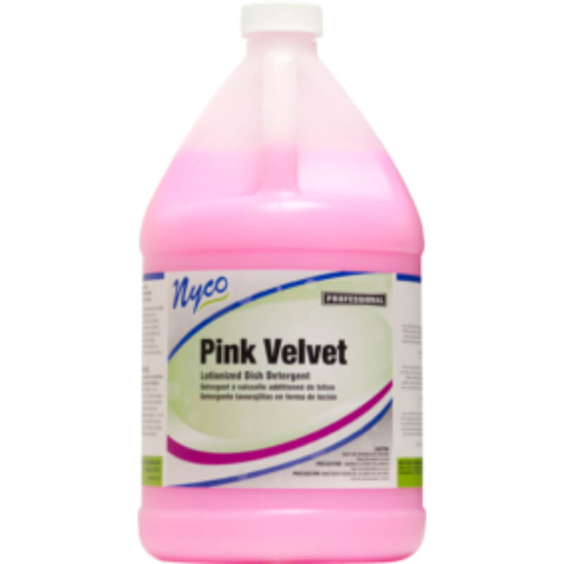 (4) Nyco Pink Velvet Lotionized Dish Detergent 128 oz Fresh Scented - Opaque Pink NL384-G4
