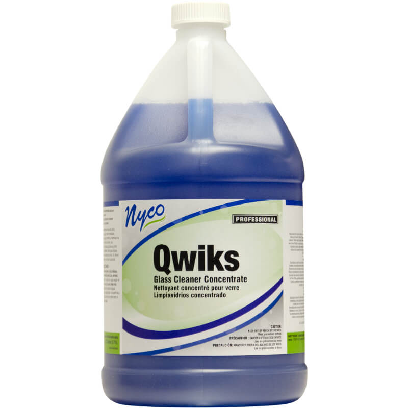(4) Nyco Qwiks Glass Cleaner Concentrate 128 oz Alcohol Scented - Blue NL900-G4