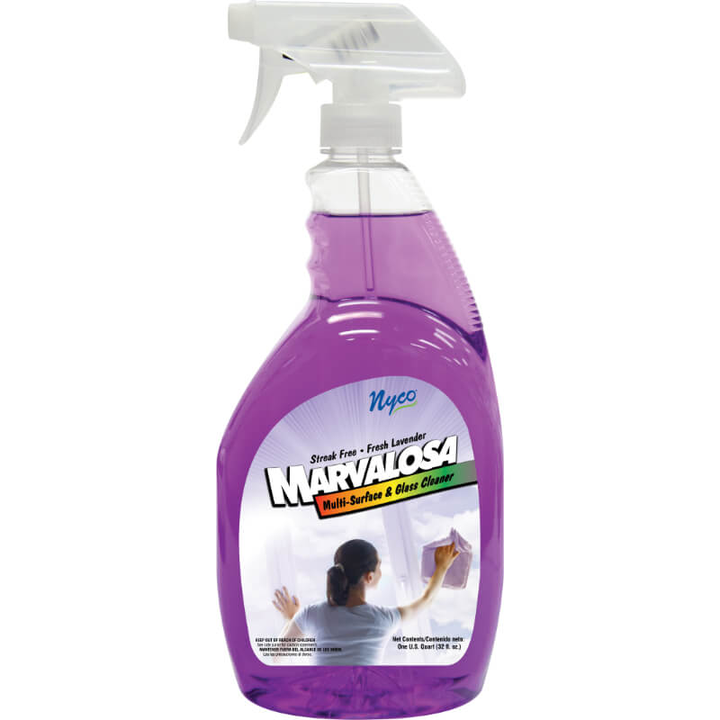 (4) Nyco Multi-Surface & Glass Cleaner 32 oz Lavender Scented - Purple NL906-QPS9