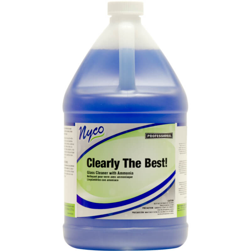 (4) Nyco Clearly The Best! Glass Cleaner with Ammonia 48 oz Alcohol/Ammonia Scented - Blue NL913-G4