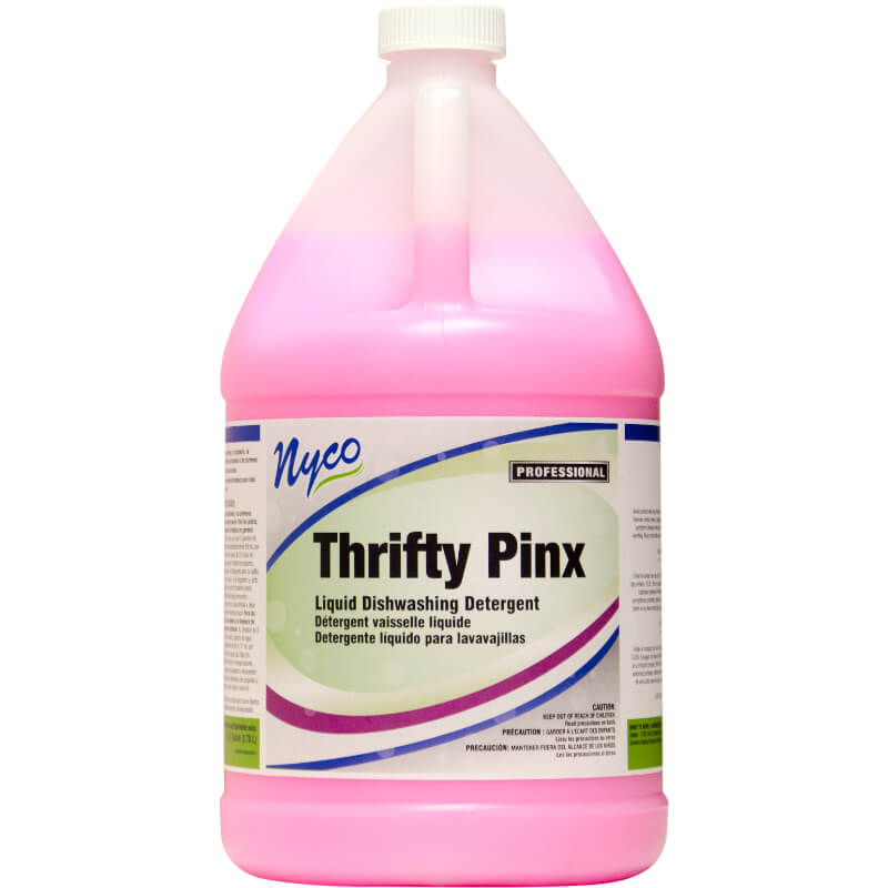(4) Nyco Thrifty Pinx Liquid Dishwashing Detergent 128 oz Cherry Scented - Opaque Pink NL984-G4