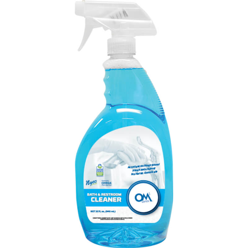 (9) Nyco Bath & Restroom Cleaner 32 oz Rain Fresh Scented - Blue OM108-QPS9