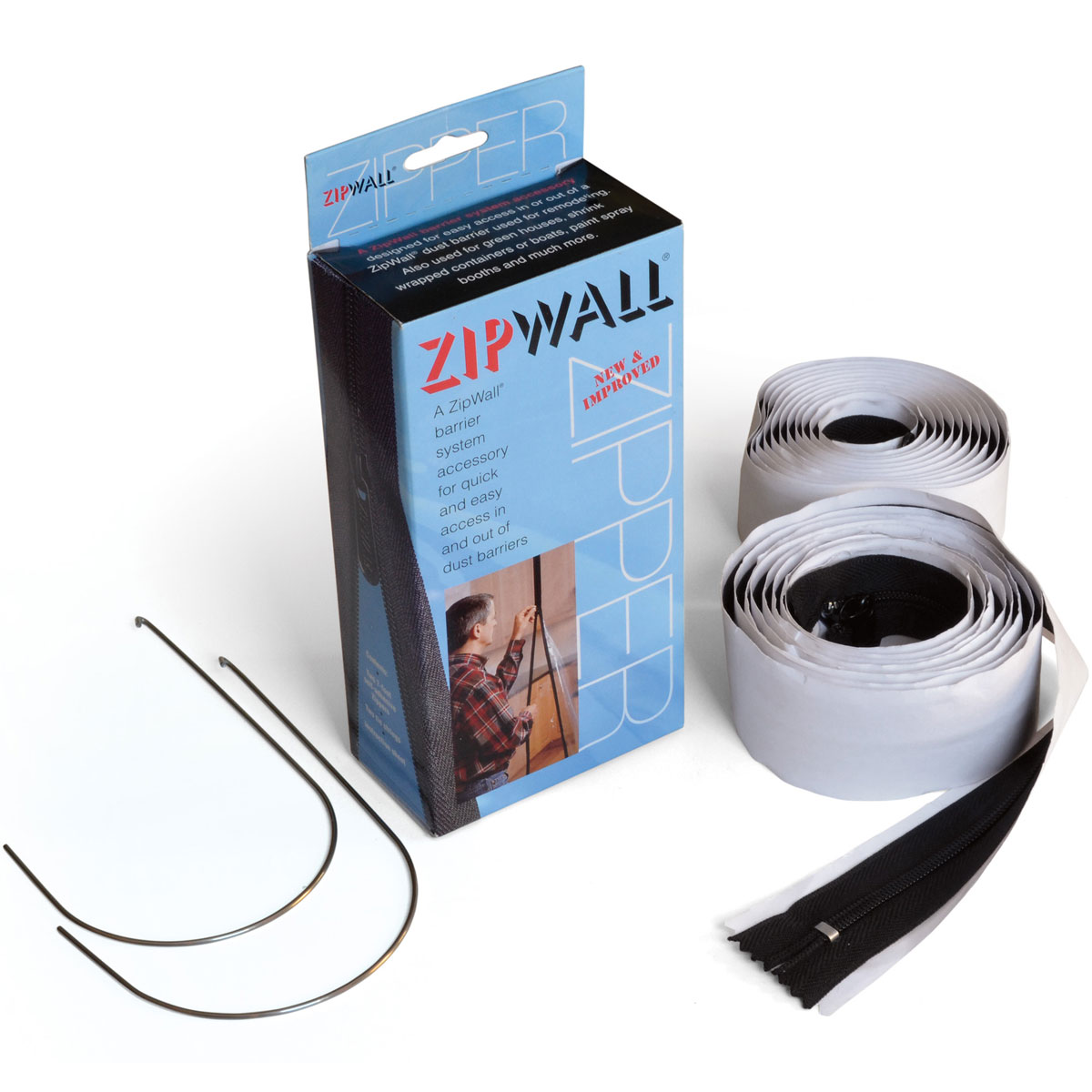 AZ2 *NEW* ZIP WALL pack of 2 Zipwall Standard Drywall Dust Barrier Zipper Set 