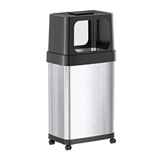 18 Gallon Stainless Steel Rectangular Dual Push Door Trash Can HLS18DPO
