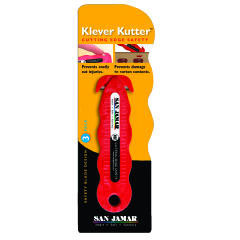 San Jamar Klever Kutter Safety Cutter, 1 Razor Blade, Red