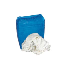 T-Shirt Rags, Bleached White - 25 Pounds/Bag HOS45525                 