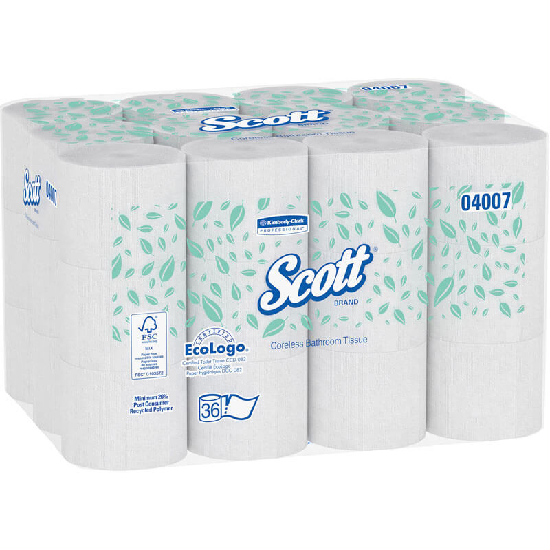 SCOTT Coreless 2-Ply Roll Bathroom Tissue KCC04007                                          