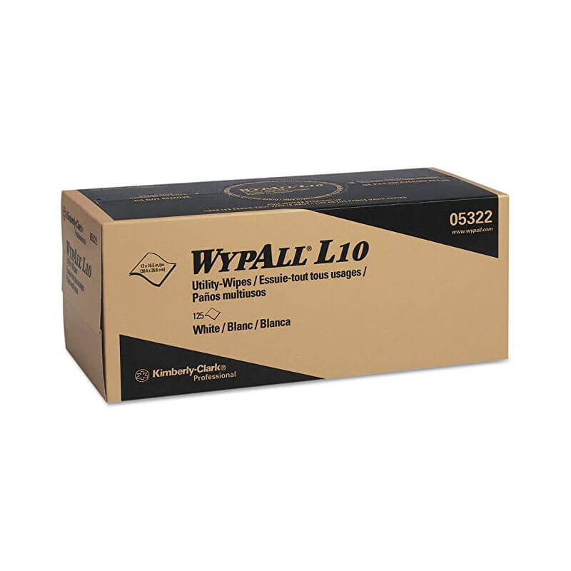 WYPALL L10 Utility Wipes, Box, 12 x 10 1/2, White, 125/Box KCC05322                                          