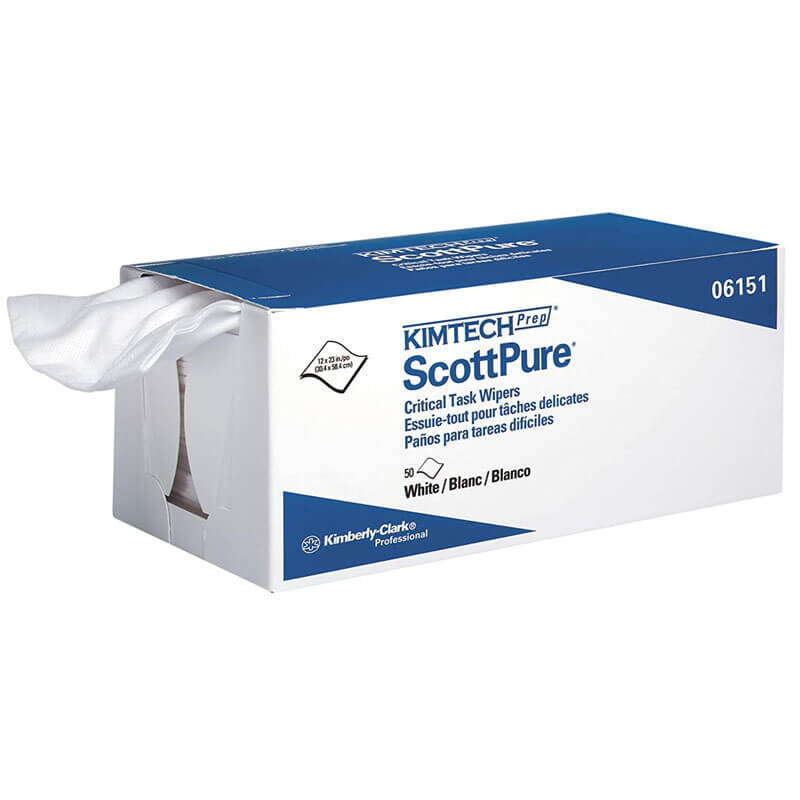 KIMTECH PREP SCOTTPURE Critical Task Wipers, White, 50/Box KCC06151                                          