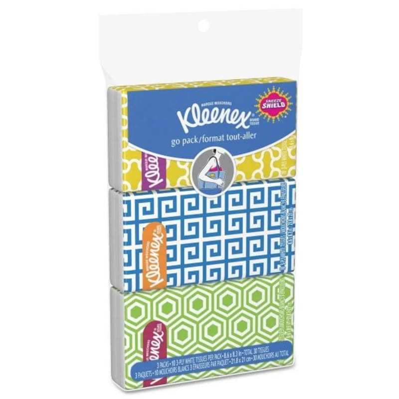 Kleenex Facial Tissue Pocket Packs, 3-Ply - (36) 30 Sheets KCC11976                                          