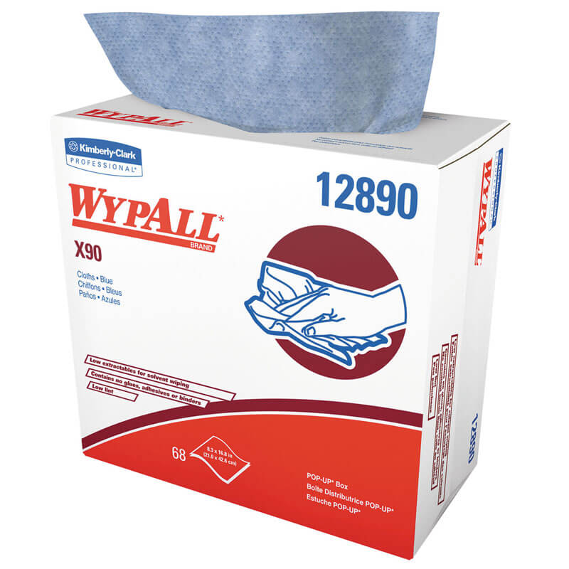 WYPALL X90 Cloths, Industrial, White, 68/Box KCC12890                                          