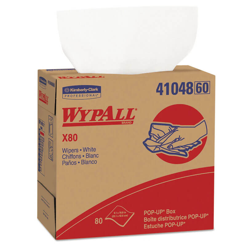 WYPALL X80 Wipers, White, POP-UP Box - (5) 80 Cloths KCC41048                                          