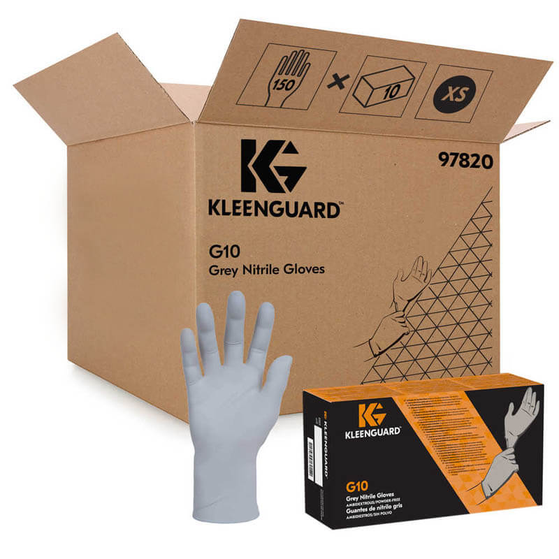 G10 Gray Nitrile Gloves, Large - 150 Pack KCC97823                                          