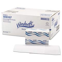 Embossed Singlefold Paper Towels, 1-Ply, 9 9/20 x 9, White, 250/Pack WIN107                                            