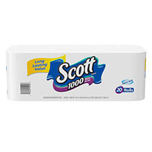 SCOTT Standard Roll Bathroom Tissue, 1-Ply, 1000 Sheets/Roll KCC20032CT               