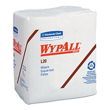 WYPALL L20 Wipers, Quarterfold, Four-Ply, 12 1/5 x 13, White, 68/Pack KCC47022                                          