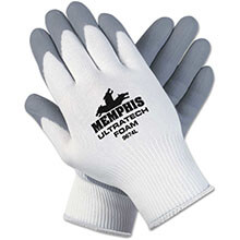 Ultra Tech Foam Seamless Nylon Knit Gloves, Extra Large, White/Gray CRW9674XLDZ              