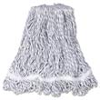 Web Foot Finish Mops, White, Medium, Cotton/Synthetic, 1" White Headband - 6/CS RCPA412                                           
