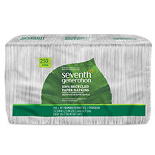 100% Recycled Single-Ply Luncheon Napkins, 1-Ply - (12) 250 Napkins SEV13713                                          